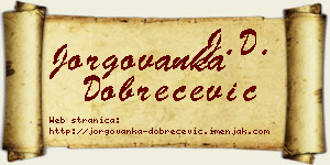 Jorgovanka Dobrečević vizit kartica